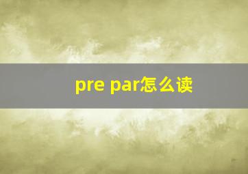 pre par怎么读